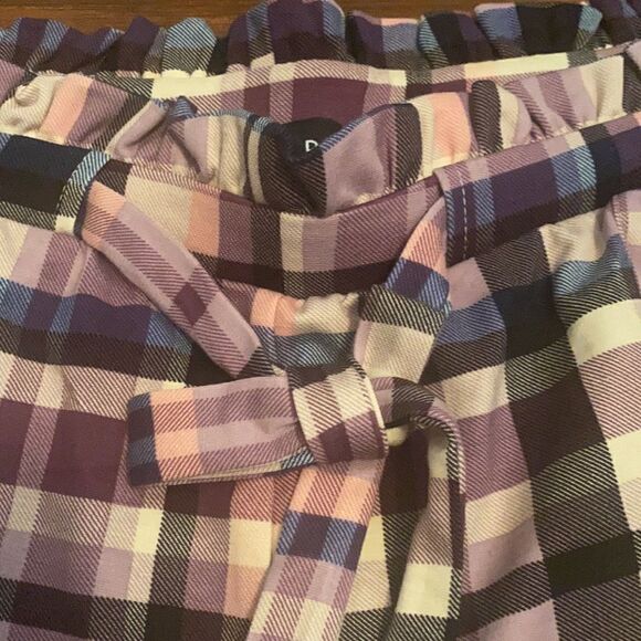 Torrid Plaid Paper Bag Front Tie Shorts Casual Boho Contemporary Size 1X NEW - Picture 12 of 14